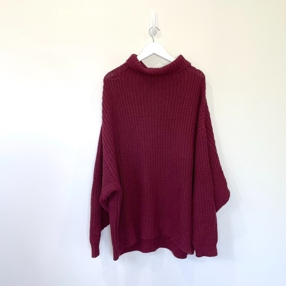 Free People Oversized Purple Knit Women's Sweater - Picture 1 of 9